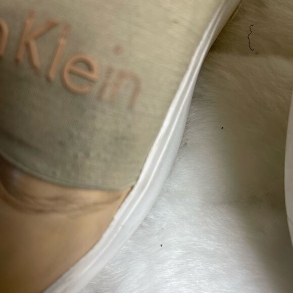 Calvin Klein Jacinta leather sand storm color platform slip on sneakers SZ9.5 - Picture 11 of 11